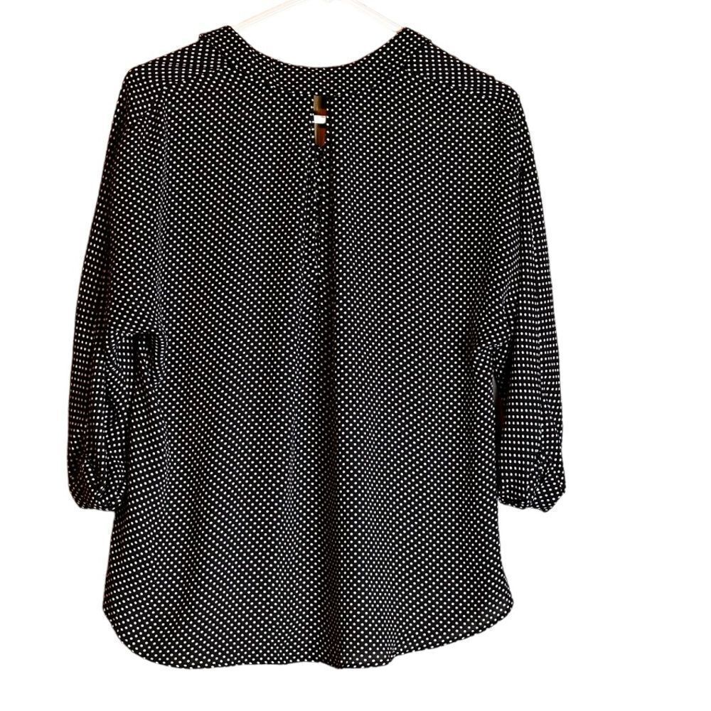 ZARA Polka Dot Button Down Keyhole Back Collared Blouse Size XS ▫️ - Picture 2 of 7